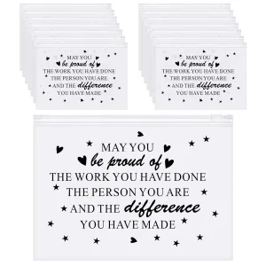 Sotiff 60 Pcs Inspirational Gifts for Women, Mother's Day Swag Bags Items, Bulk EVA Cosmetic Makeup Bag Employee Appreciation Gifts for Her Nurse Coworkers(Proud,8 x 6 Inch)