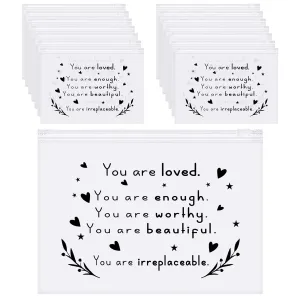 Sotiff 60 Pcs Inspirational Gifts for Women, Mother's Day Swag Bags Items, Bulk EVA Cosmetic Makeup Bag Employee Appreciation Gifts for Her Nurse Coworkers(You Are Loved,8 x 6 Inch)