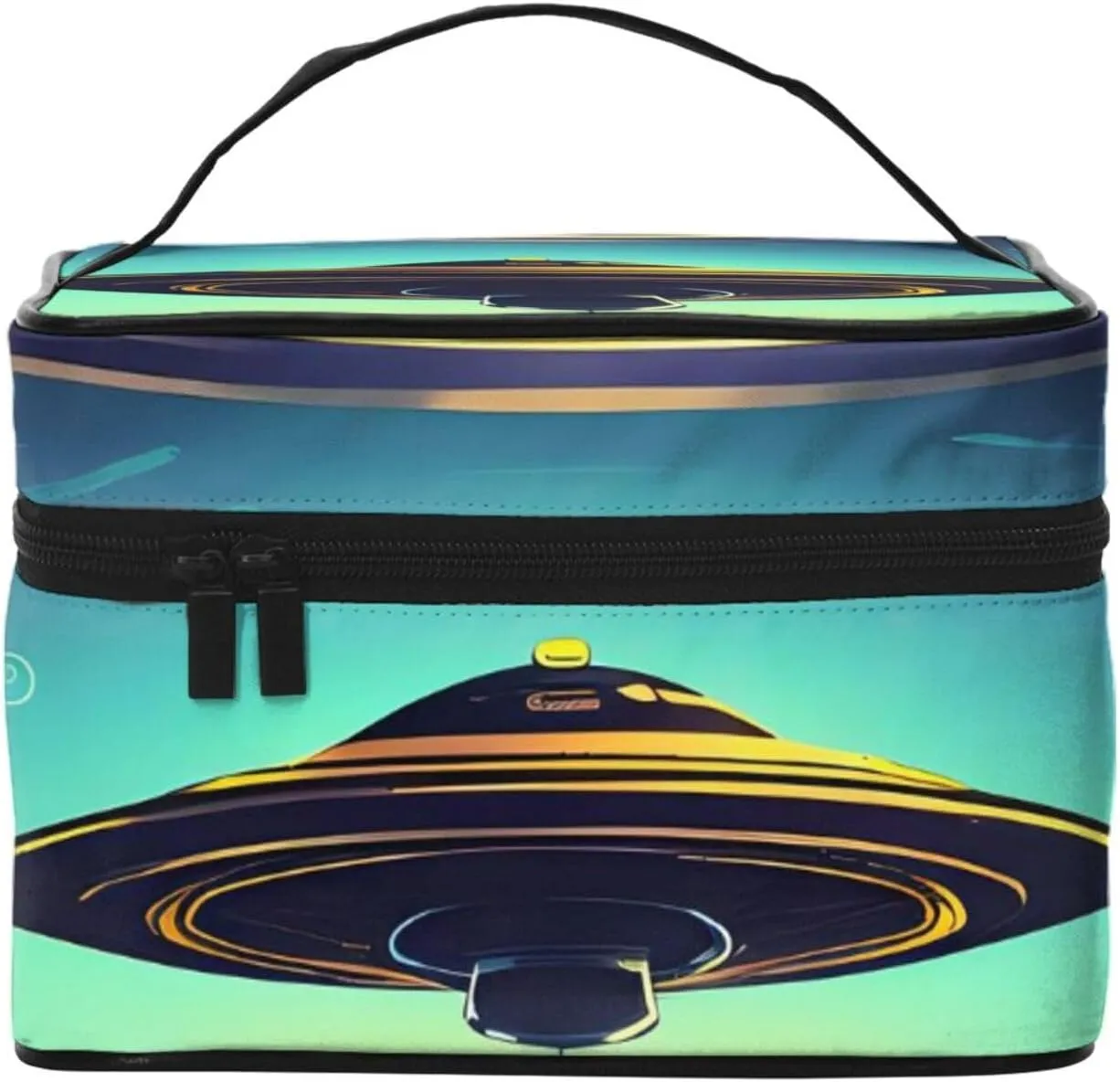Spacecraft Descend Large Capacity Cosmetic Bag 9x6.5x6.2 Inches, Women'S Portable Travel Organizer Bag