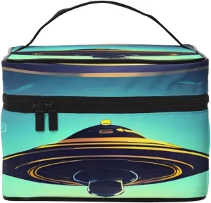 Spacecraft Descend Large Capacity Cosmetic Bag 9x6.5x6.2 Inches, Women'S Portable Travel Organizer Bag