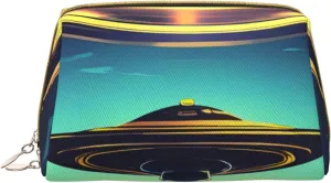 Spacecraft Descend Portable Cosmetic Bag,&* Travel Cosmetic Bag, Unisex, Zipper Closure, Suitable For Daily Use