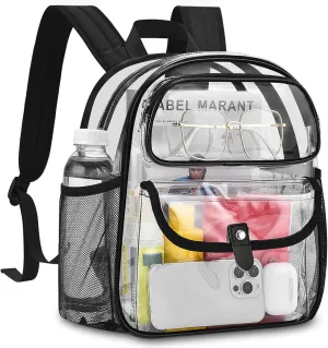 SPODEARS Clear Backpack for Stadium, Concert & Festival Events - 12x11x6 Clear PVC Bag with Multi-Pocket Design & Reinforced Straps