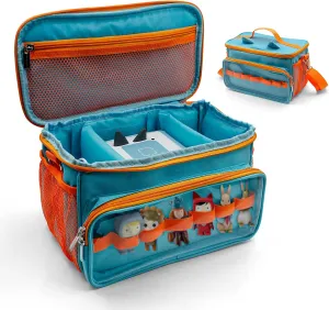 Sun3drucker Carrying Bag for Toniebox Starter Set - Carrying Case for Toniebox, Tonie Figures,Headphones and Charging Station, Portable Storage Bag with Shoulder Strap and Handle Bar (Blue)