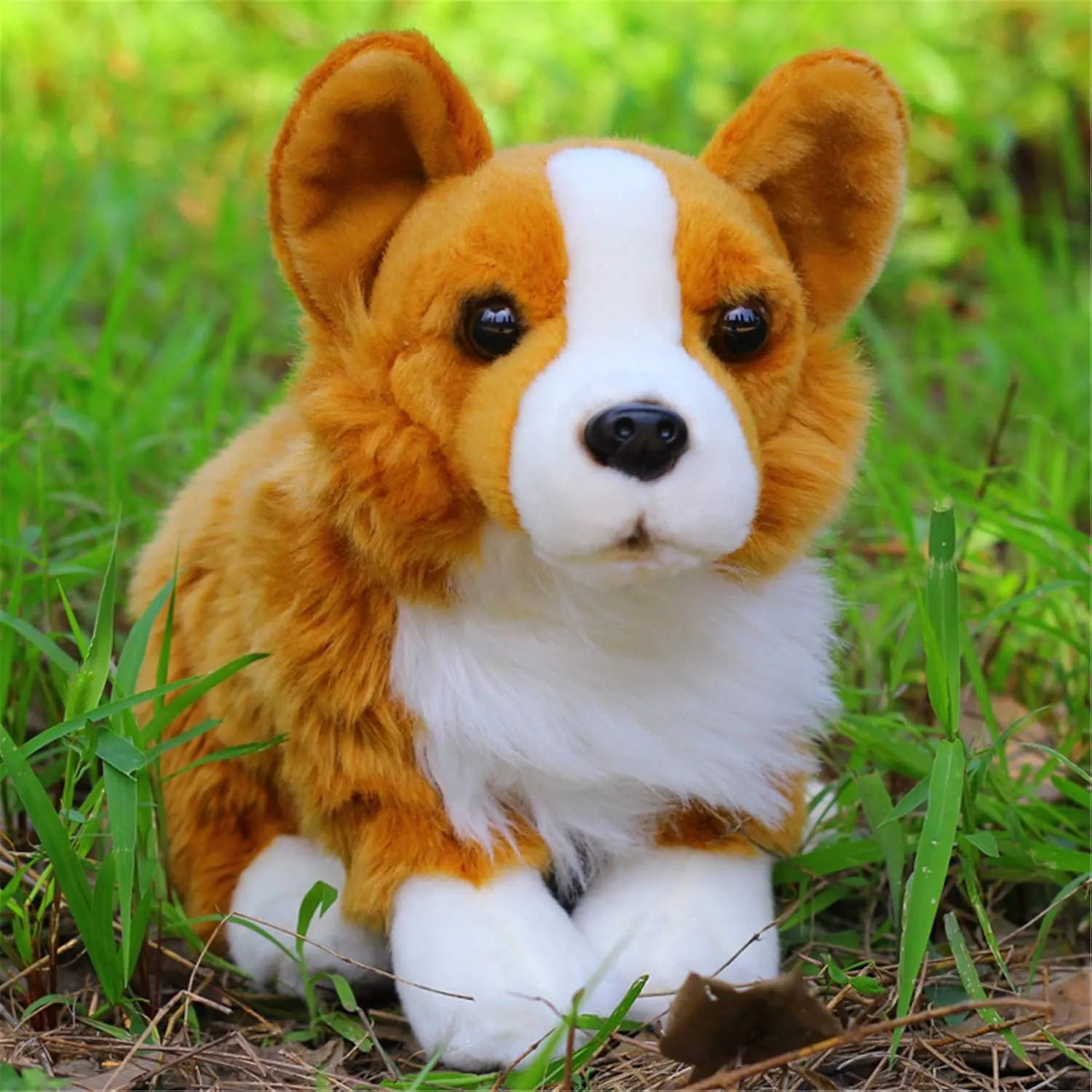 TAMMYFLYFLY Pugsly Pug Plush Stuffed Animal Puppy Dog, 12 inches (Corgi)