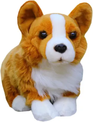 TAMMYFLYFLY Pugsly Pug Plush Stuffed Animal Puppy Dog, 12 inches (Corgi)