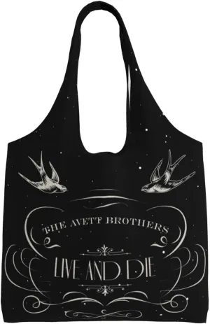 The Avett Musics Brothers Shoulder Canvas Tote for Women Weekender Handbag Reusable Grocery Shopping Bag