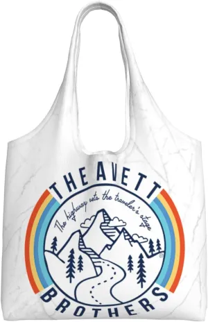 The Avett Musics Brothers Shoulder Canvas Tote for Women Weekender Handbag Reusable Grocery Shopping Bag