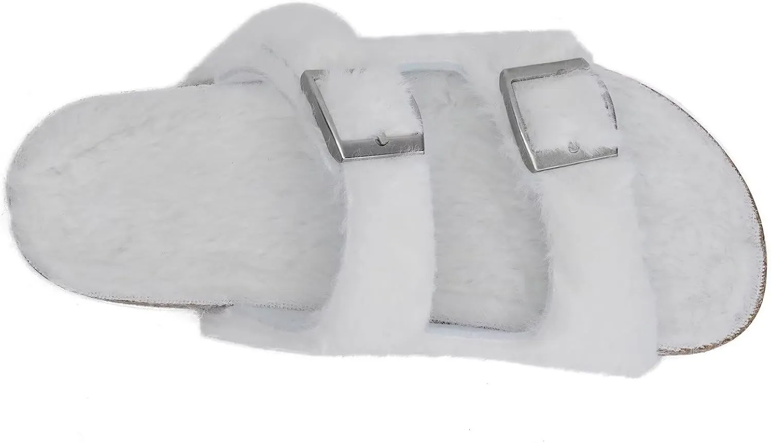 Torotto Kids Open Toe Slippers Boys Girls Fluffy Furry Warm Cork Slide Sandals with Adjustable Buckle for Indoor & Outdoor