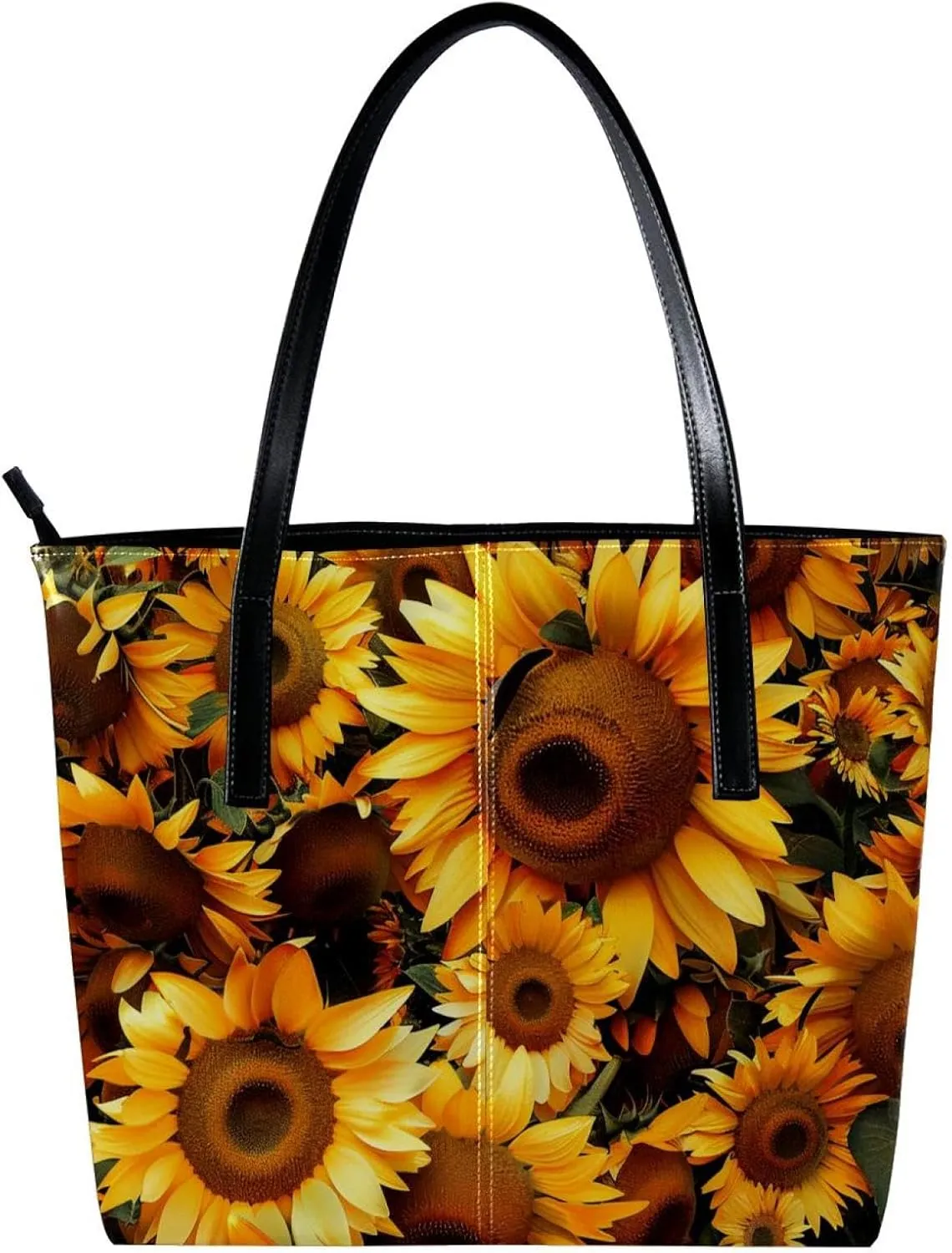 Tote Bag, Large Tote Bags for Women, Tote Bag with Zipper, Sunflower, Womens Tote Bag