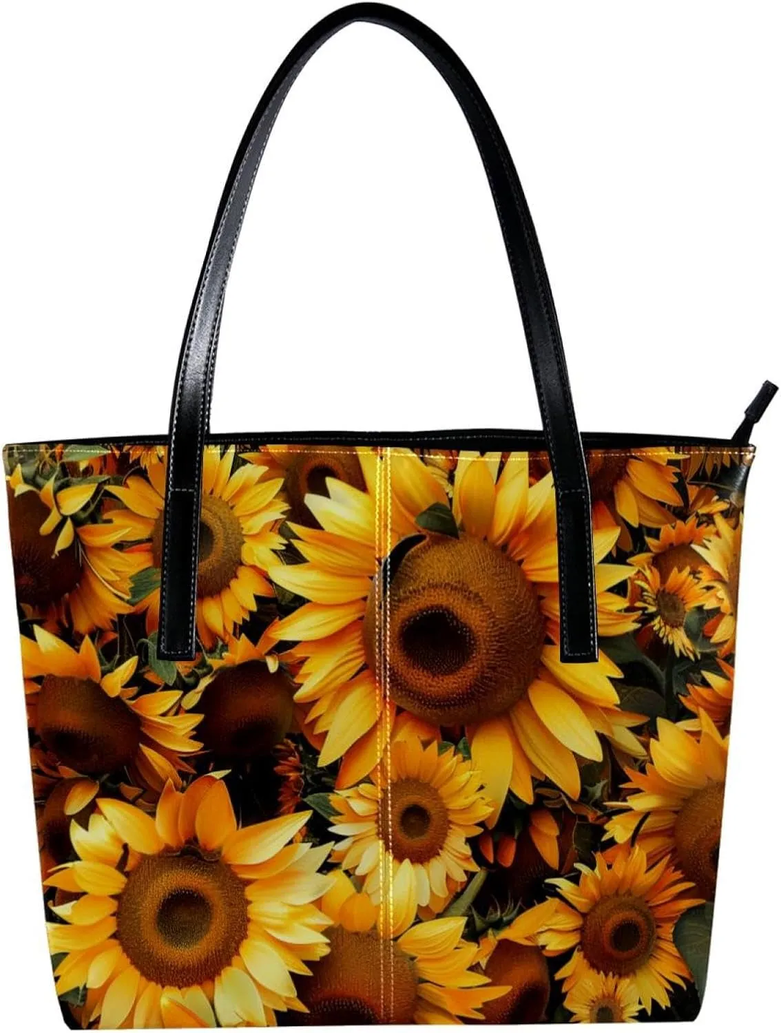 Tote Bag, Large Tote Bags for Women, Tote Bag with Zipper, Sunflower, Womens Tote Bag