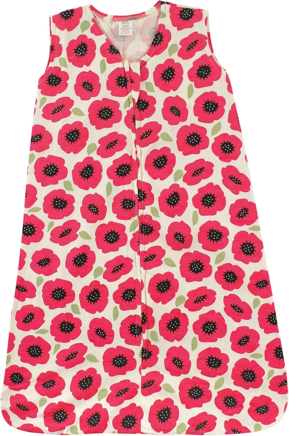 Touched by Nature Unisex Baby Organic Cotton Sleeveless Wearable Sleeping Bag, Sack, Blanket, Poppy, 6-12 Months