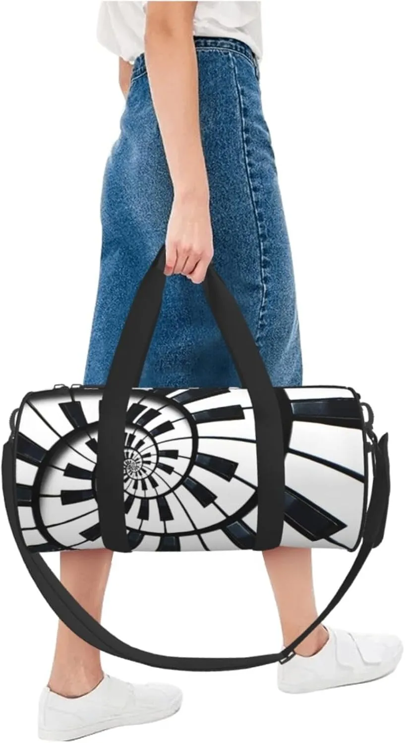 Travel Duffle Bag for Men Women, Artistic Piano Keys Duffle Bags for Sport Gym Overnight Luggage