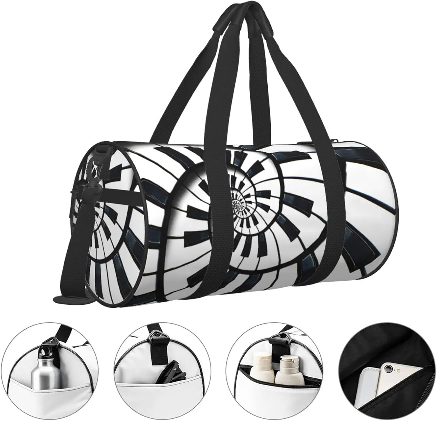 Travel Duffle Bag for Men Women, Artistic Piano Keys Duffle Bags for Sport Gym Overnight Luggage