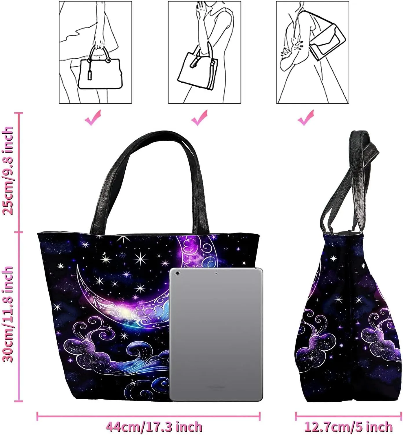 Travel Tote Bags Leather Purses for Women, Shoulder Bag with Zipper, Top Handle Ladies Shoulder Bags