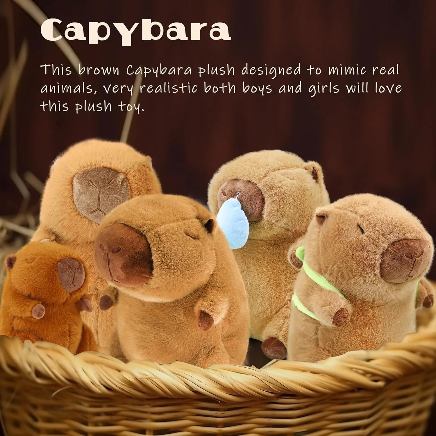 TXDRRA Cute Capybara Plush Toy, Soft Brown Capybara Plushie, Gifts for Boys and Girls