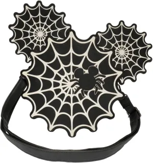 unisex Mickey Mouse Spiderweb Mickey Glow-in-the-Dark Crossbody Purse