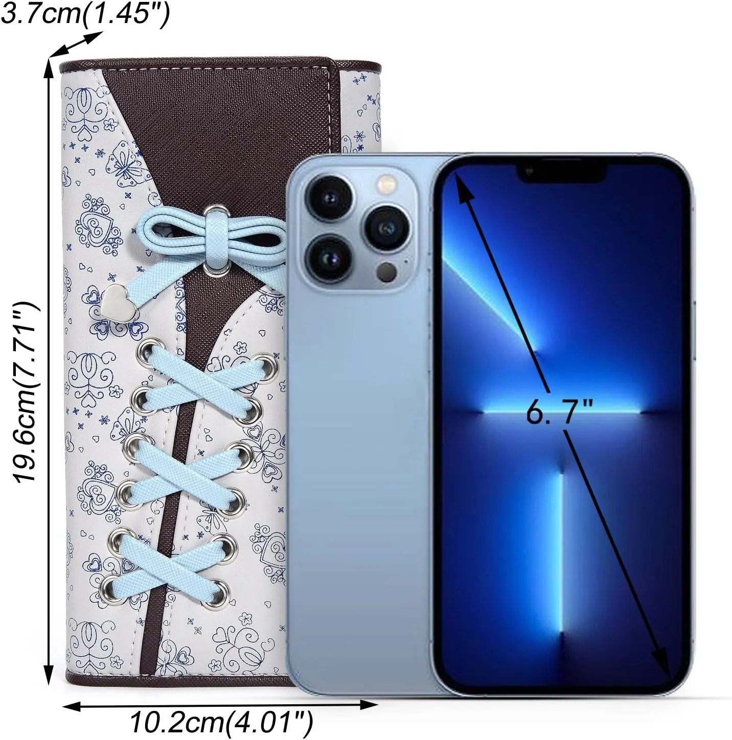 UTO RFID Wallet for Women Large Capacity PU Leather Card Holder Phone Case Zipper Pocket Purse Clutch