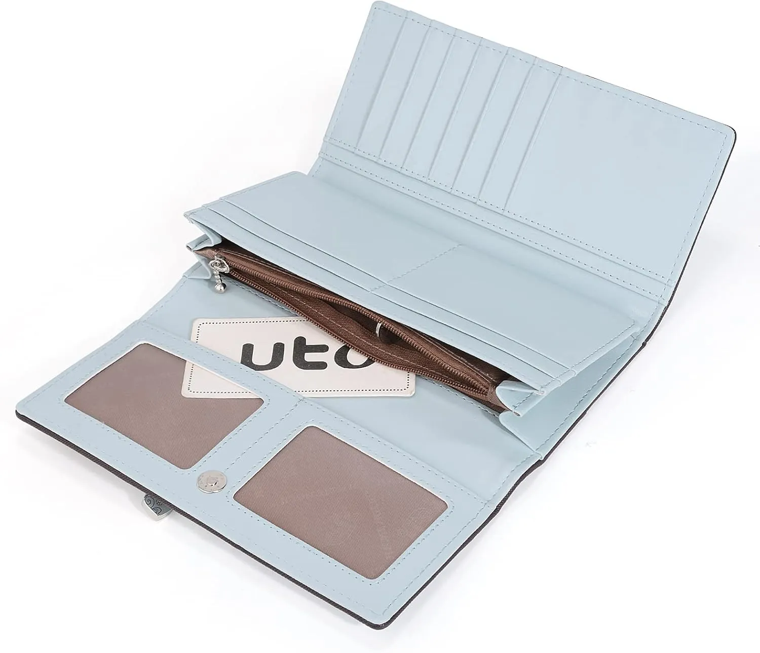 UTO RFID Wallet for Women Large Capacity PU Leather Card Holder Phone Case Zipper Pocket Purse Clutch