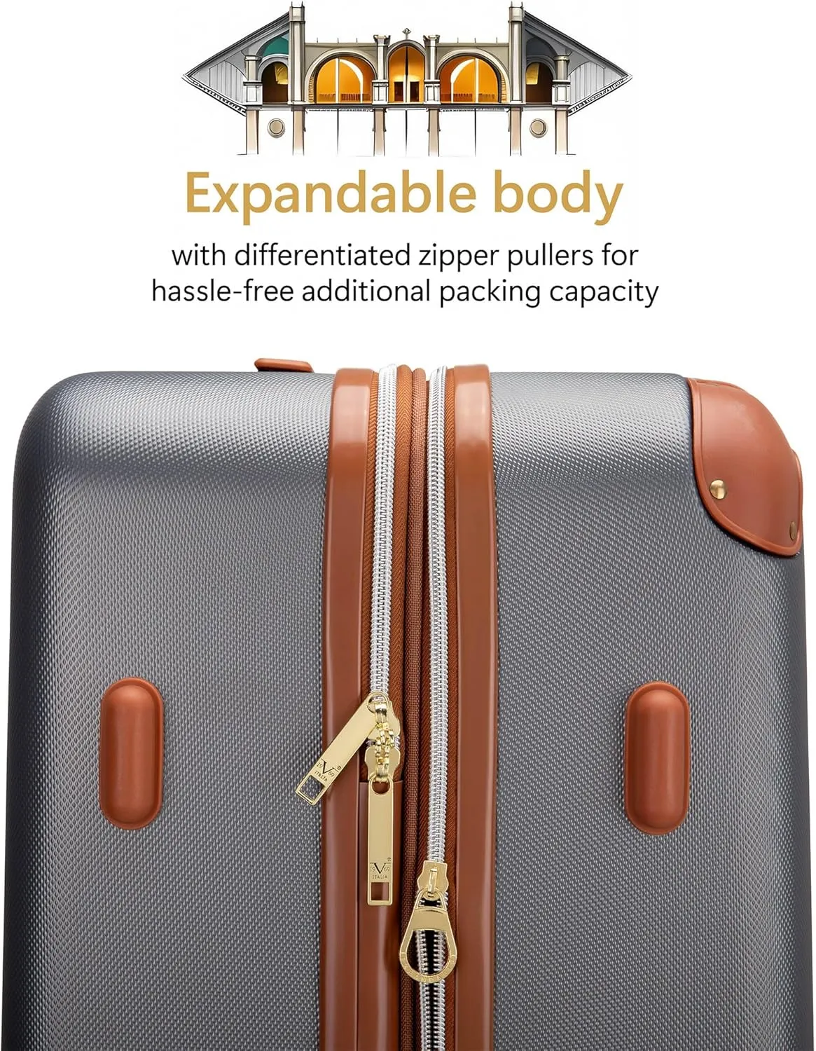 Vintage 3 Piece Expandable Hard Spinner Luggage Set