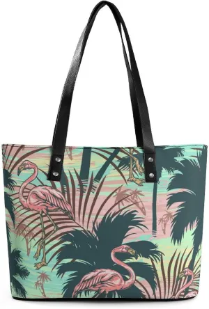 Vintage Tropical Colorful Print Hobo Handbags With Zipper Large Capacity Satchel Tote Bag Shoulder Bag