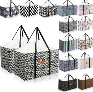 Waterproof Car Trunk Organizer Large Drawstring SUV Trunk Storage Organizer Collapsible Truck Bag Two pockets Long Strap Car Trunk Organizer for camping (Trunk Organizers-002)