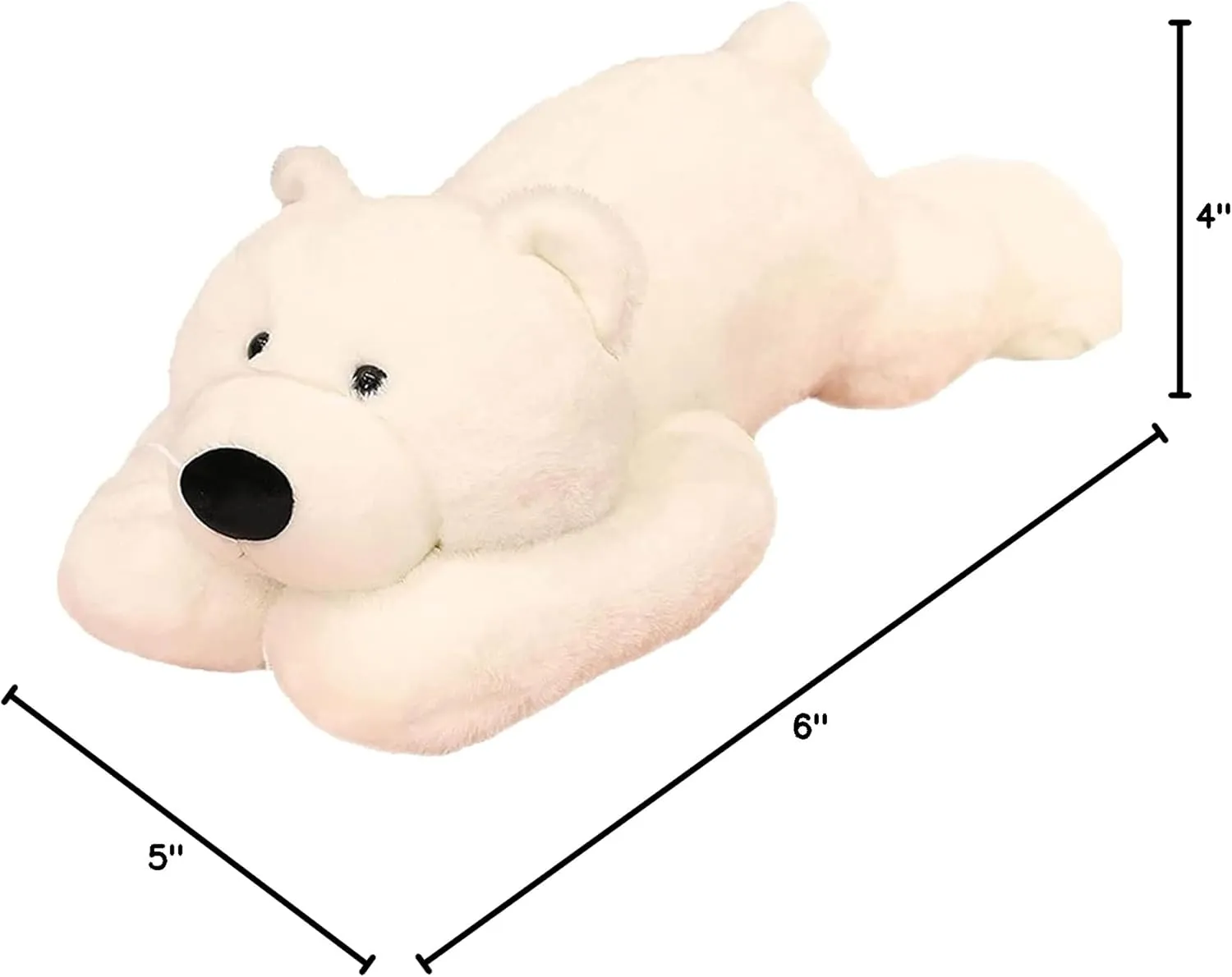 Weighted Stuffed Animals, Weighted Bear Stuffed Animal Toy Cute White Bear Plush Pillow Weighted Plush Animals Toy, 11.8"