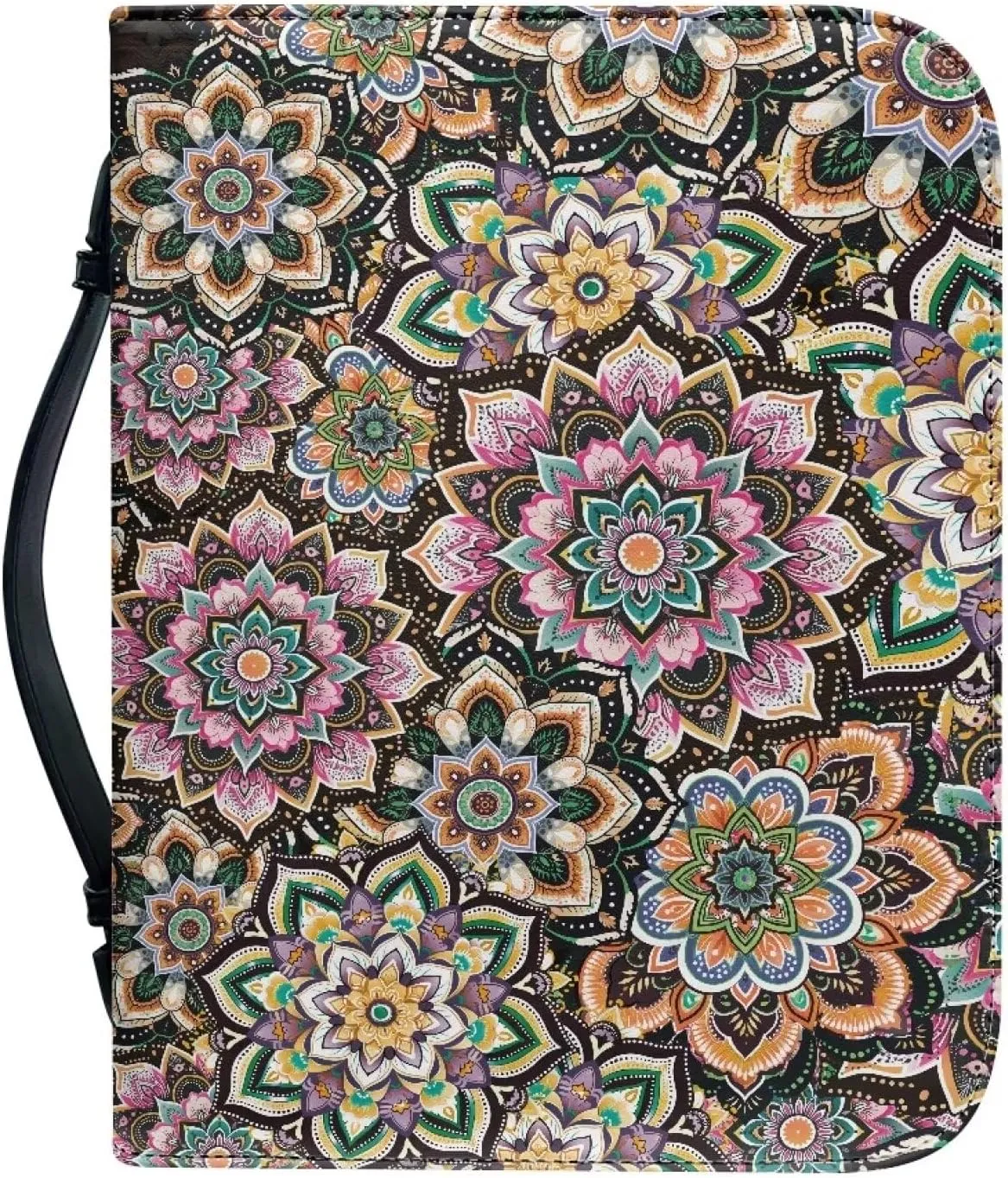 Western Aztec Printed Bible Cover for Women Girls Waterproof Church Pouch Bible Protective Bible Cover Carrying Bag Portable Top Handle Zipper Tote Bag,Bible Bag with Multi-Pocket