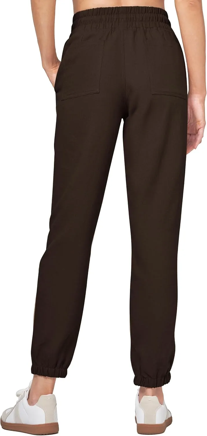 Willit Women Linen Pants Joggers Casual Lightweight Lounge Cotton Linen Travel Beach Summer Pants with Pockets 28"