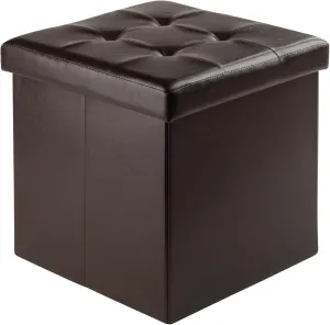 Winsome Furniture piece Ashford Ottoman with Storage Faux Leather, Espresso