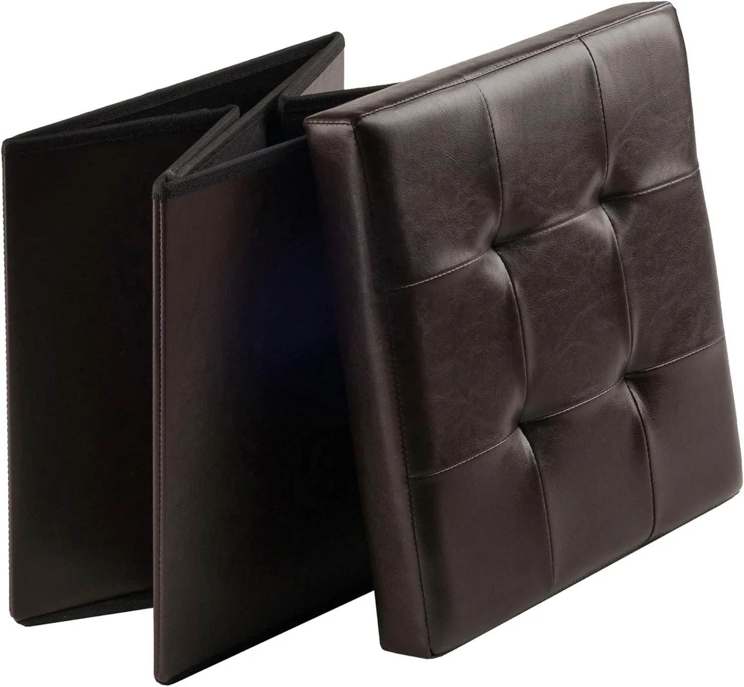 Winsome Furniture piece Ashford Ottoman with Storage Faux Leather, Espresso