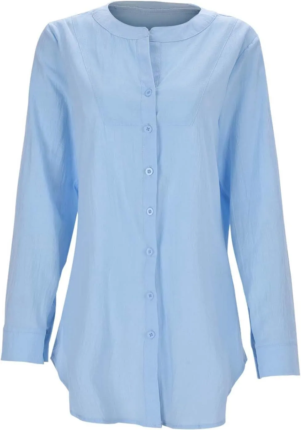 Women Button Down Linen Shirts Roll Up Sleeve 3/4 Sleeve Summer Tops Loose Fit Casual V Neck Blouse 2025 Trendy Outfit