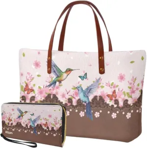 Women Handbags Wallet Tote Bag Shoulder Bag Top Handle Satchel Purse Set 2pcs