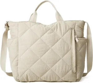 Women Tote Bag Puffer Hobo Handbag Lightweight Padding Shoulder Bag Nylon Padded Crossbody Well made