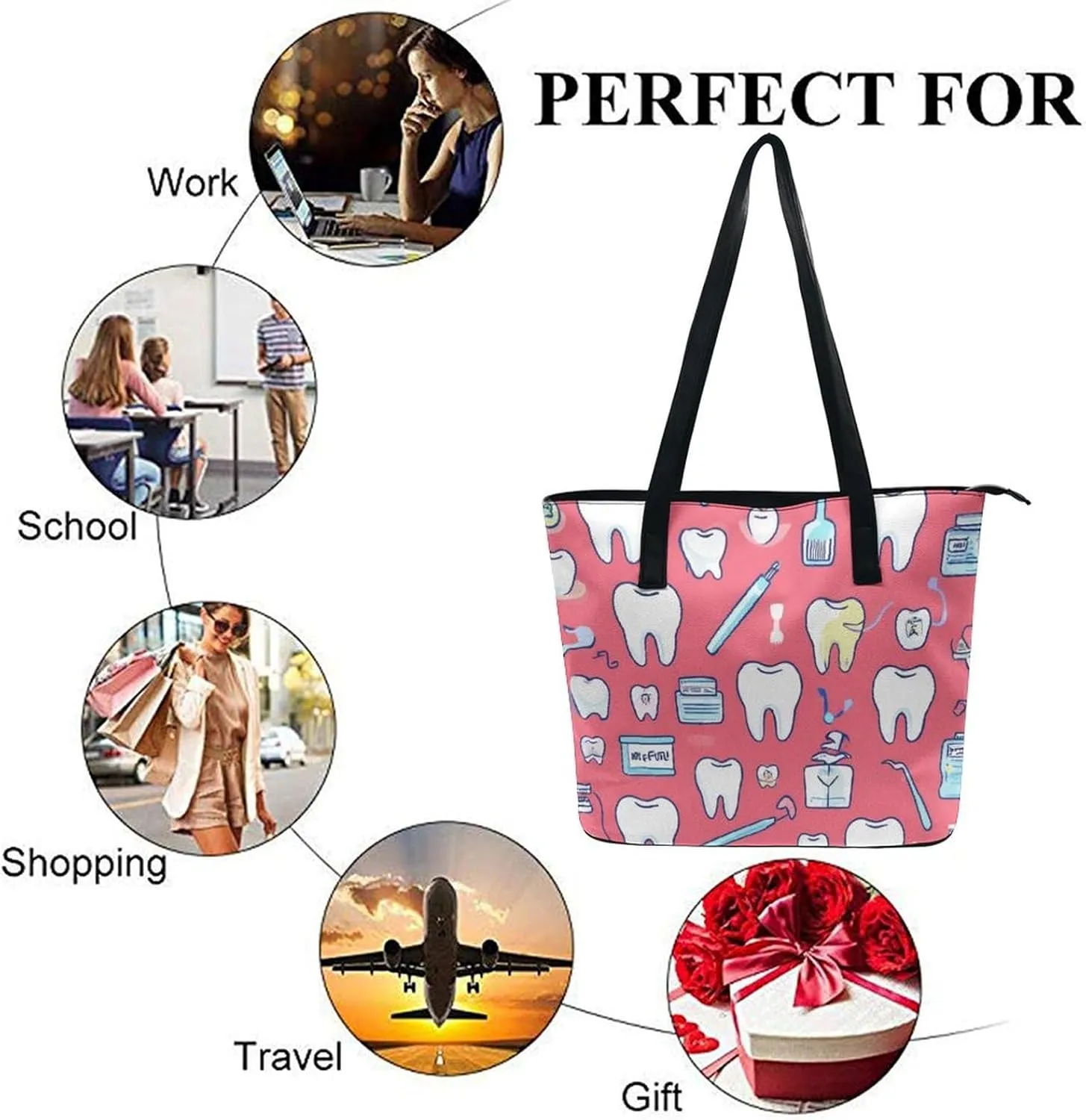 Women's Large Capacity Travel Tote Bag Waterproof Durable Shopping Handbag