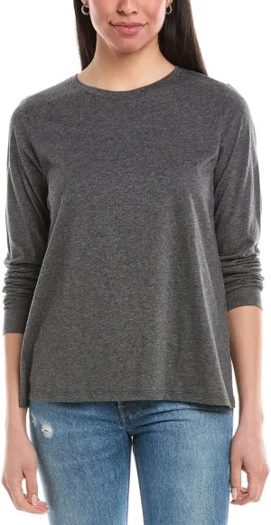 Women's Petite Round Neck Long Sleeve Tee