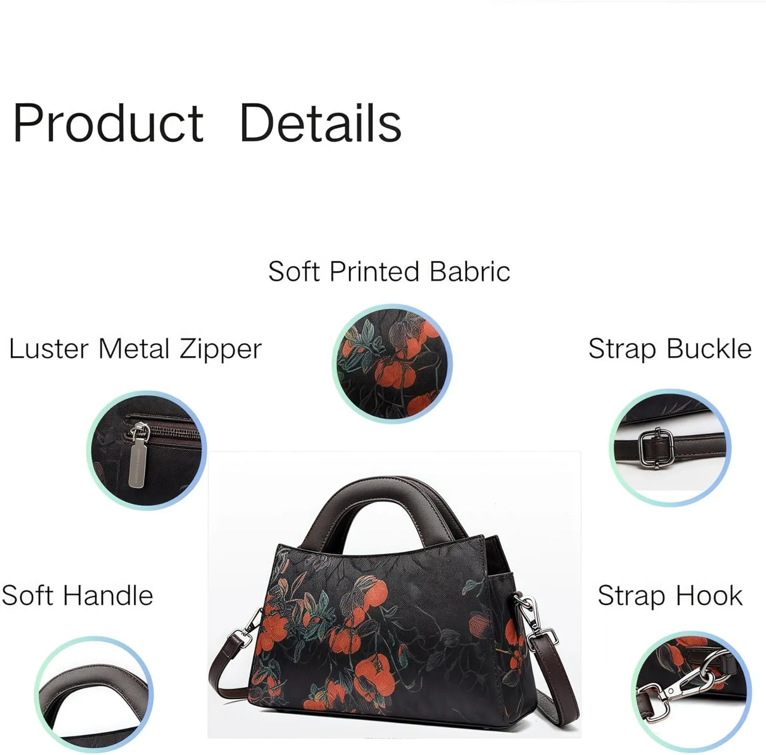 Women's Retro Ethnic Faux Leather Crossbody Bag Chic Printing Hanfu and Cheongsam Style Handbag for Travel Casual Party work
