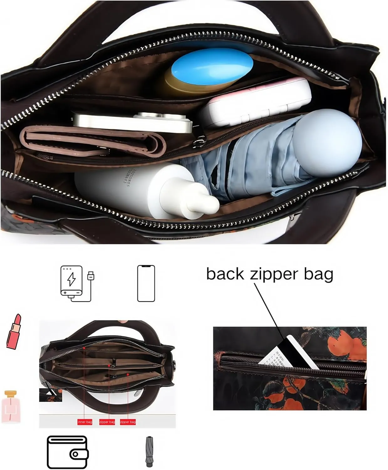 Women's Retro Ethnic Faux Leather Crossbody Bag Chic Printing Hanfu and Cheongsam Style Handbag for Travel Casual Party work