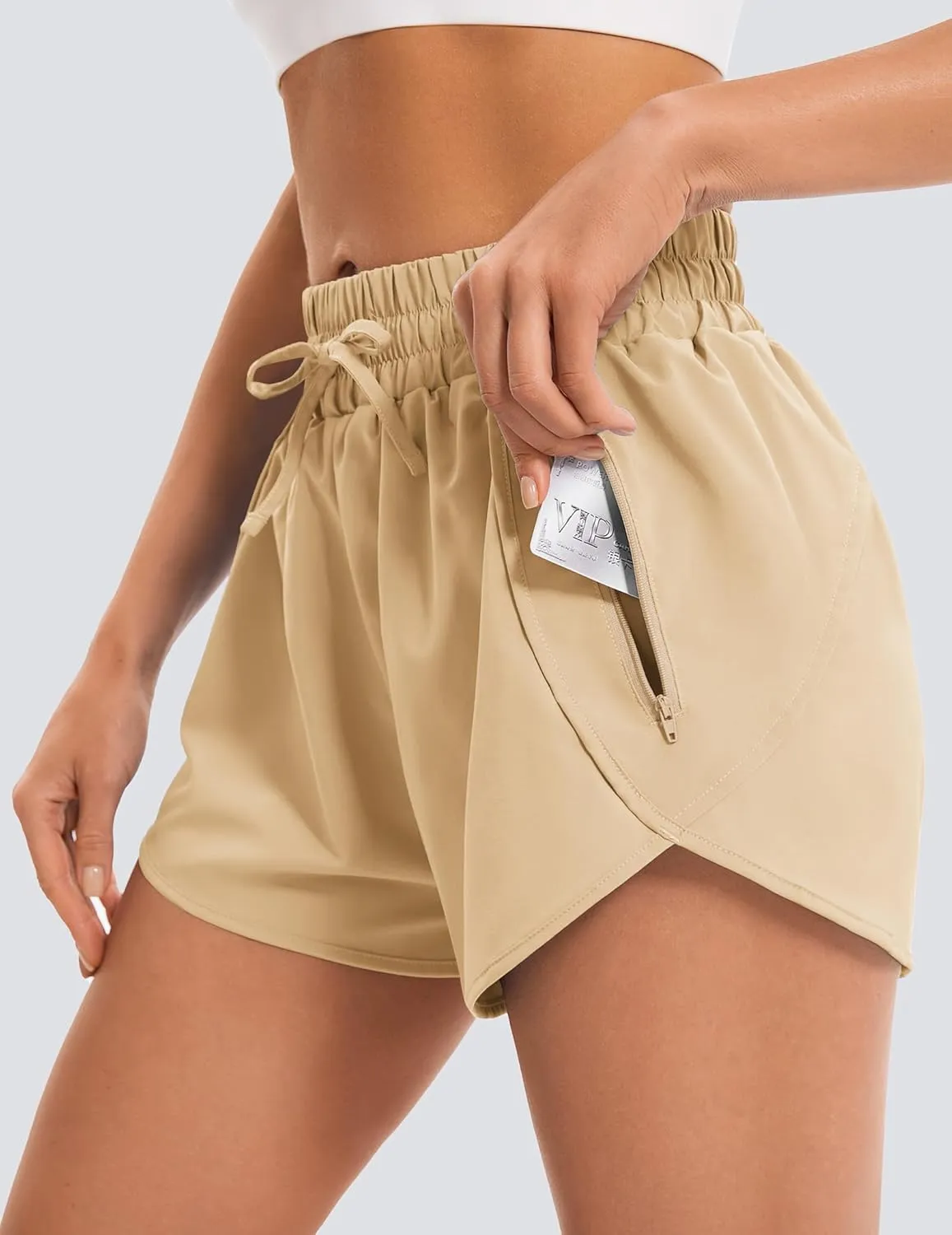 Women's Running Shorts High Waisted Quick Dry Athletic Shorts Sports Workout Gym Track Drawstring Shorts with Pockets