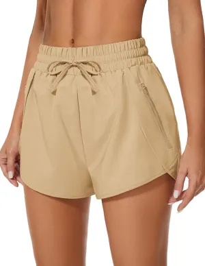 Women's Running Shorts High Waisted Quick Dry Athletic Shorts Sports Workout Gym Track Drawstring Shorts with Pockets
