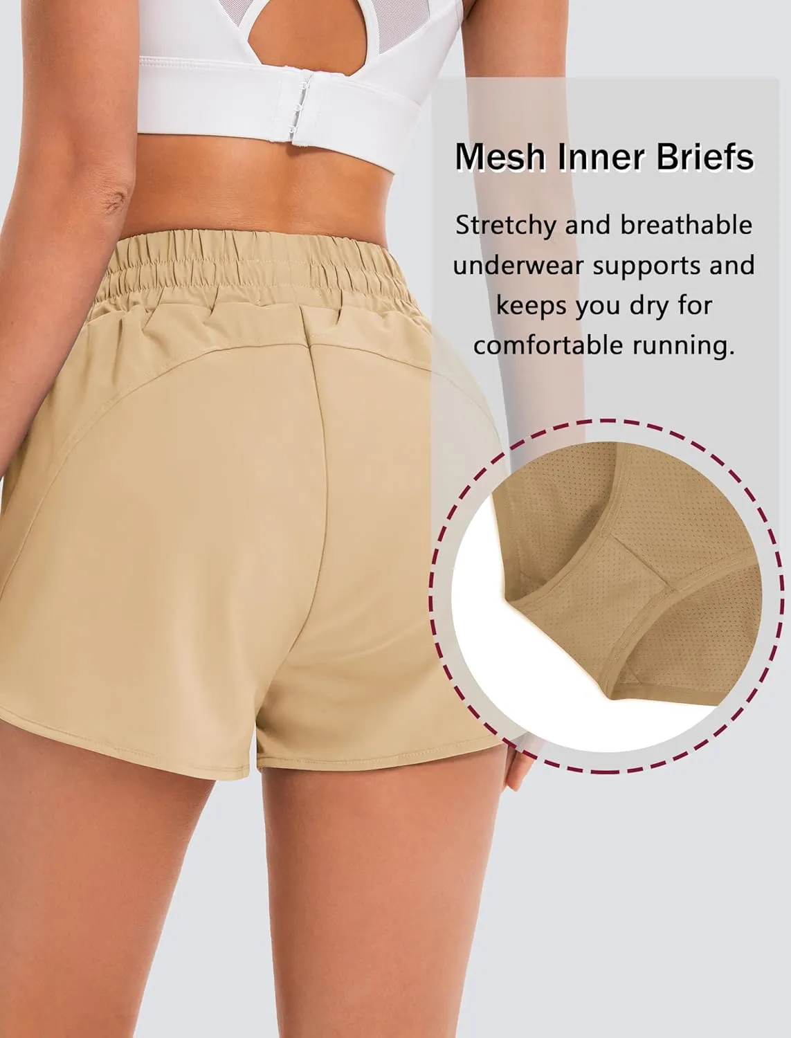Women's Running Shorts High Waisted Quick Dry Athletic Shorts Sports Workout Gym Track Drawstring Shorts with Pockets