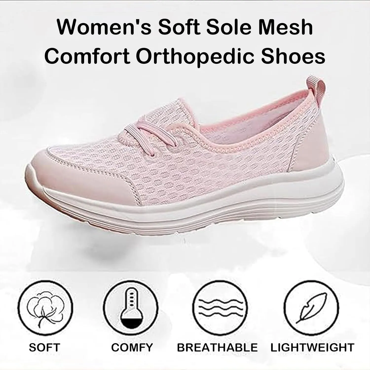 Women's Soft Sole Mesh Comfort Orthopedic Shoes, Women's Casual Lightweight Soft Sole Mesh Comfort Orthopedic Shoes