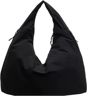 Women's Solid Color Textured Draped Tote Bag, Big Capacity Minimalist Versatile Shoulder Bag for Work & Daily Used（Red）
