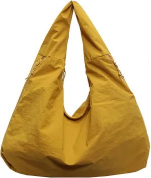 Women's Solid Color Textured Draped Tote Bag, Big Capacity Minimalist Versatile Shoulder Bag for Work & Daily Used（Red）