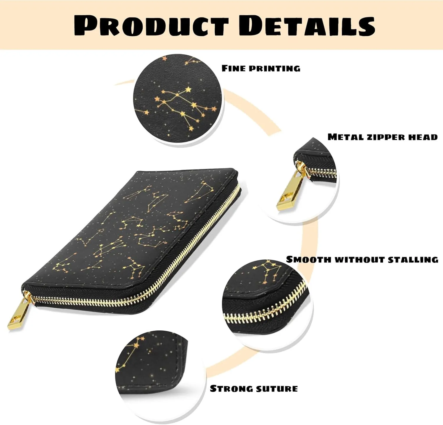 Womens Wallet PU Leather Long Purse Credit Card Clutch with Zipper Coin Purse