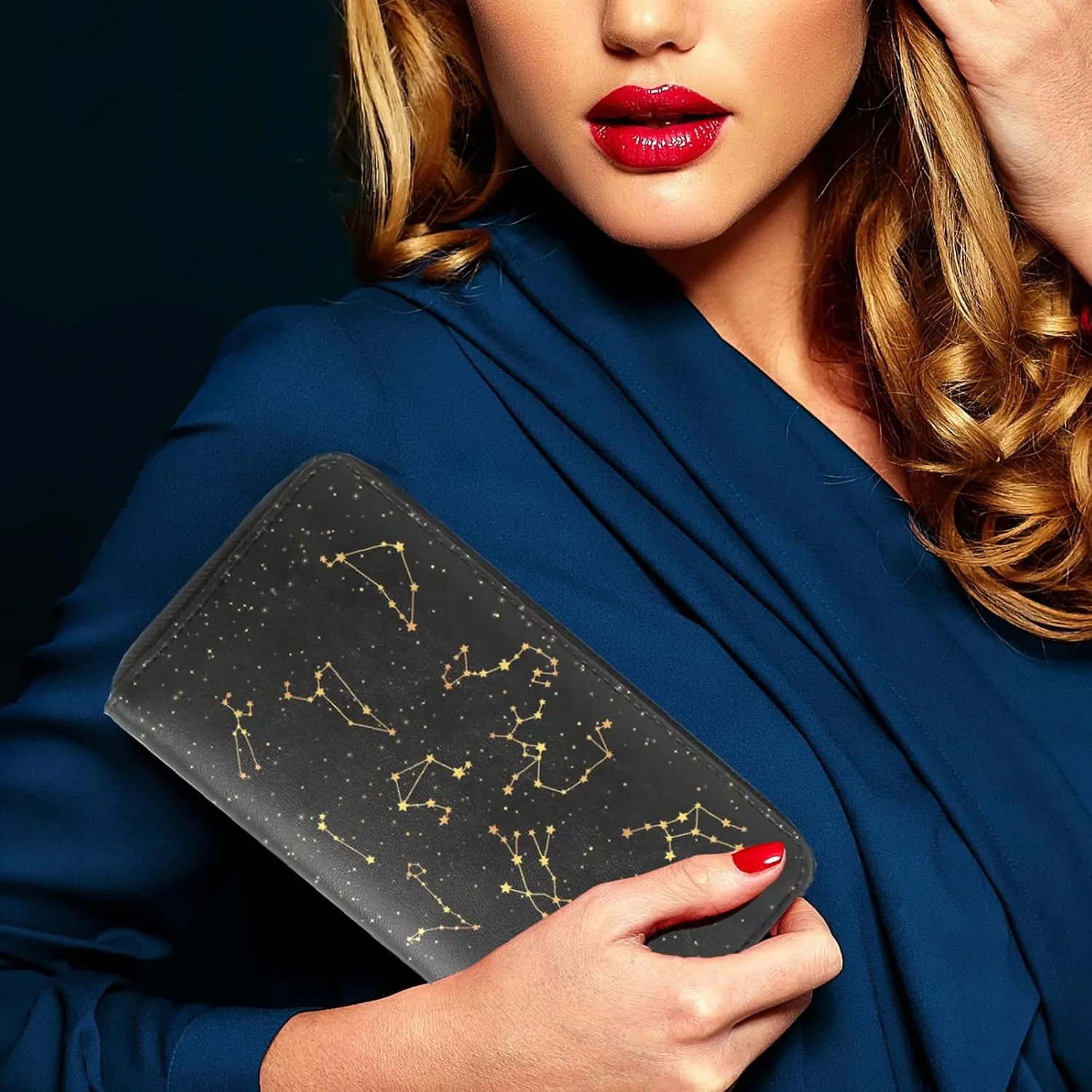 Womens Wallet PU Leather Long Purse Credit Card Clutch with Zipper Coin Purse