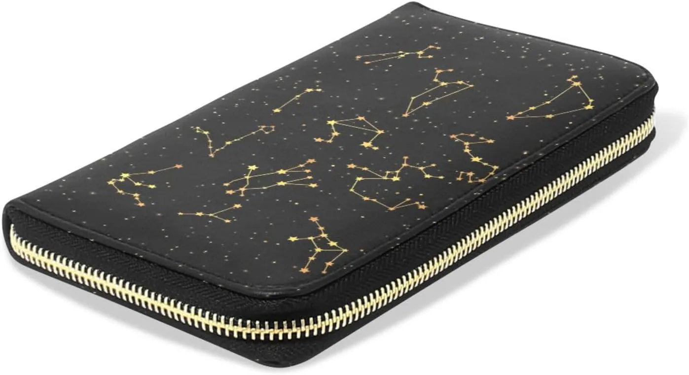 Womens Wallet PU Leather Long Purse Credit Card Clutch with Zipper Coin Purse