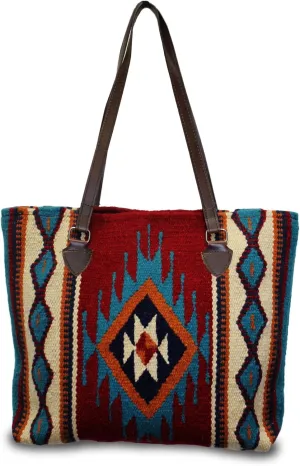 Wool Tote Purse Bag Native American Western Style Handwoven