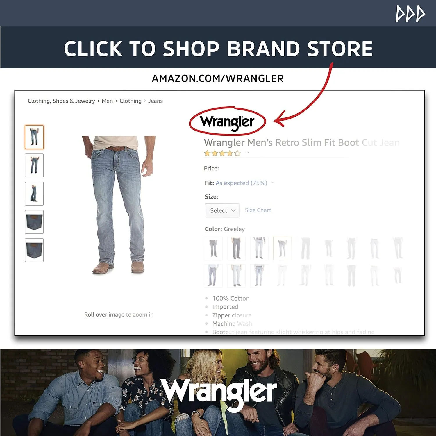 Wrangler Men's George Strait Cowboy Cut Slim Fit Jeans