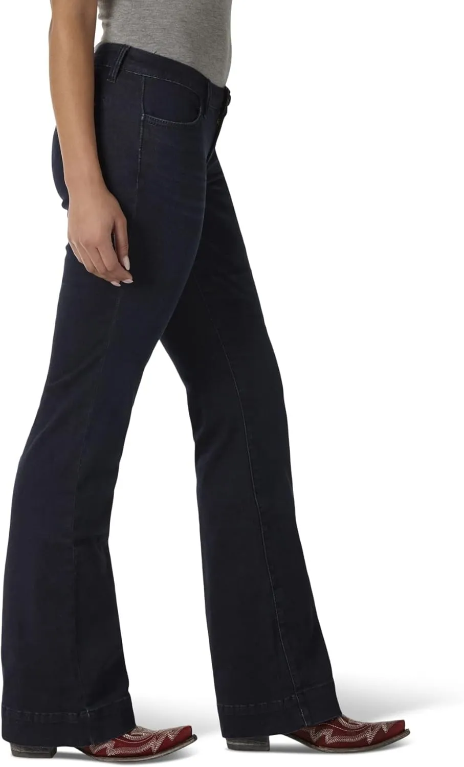 Wrangler Women's Retro Mae Mid Rise Wide Leg Trouser Jeans