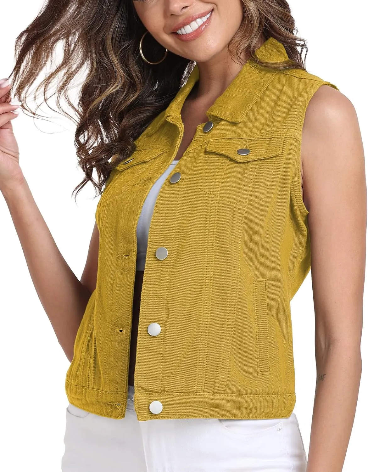 Xeoxarel Women's Denim Vest, Sleeveless Jean Jacket (XS-XXL)